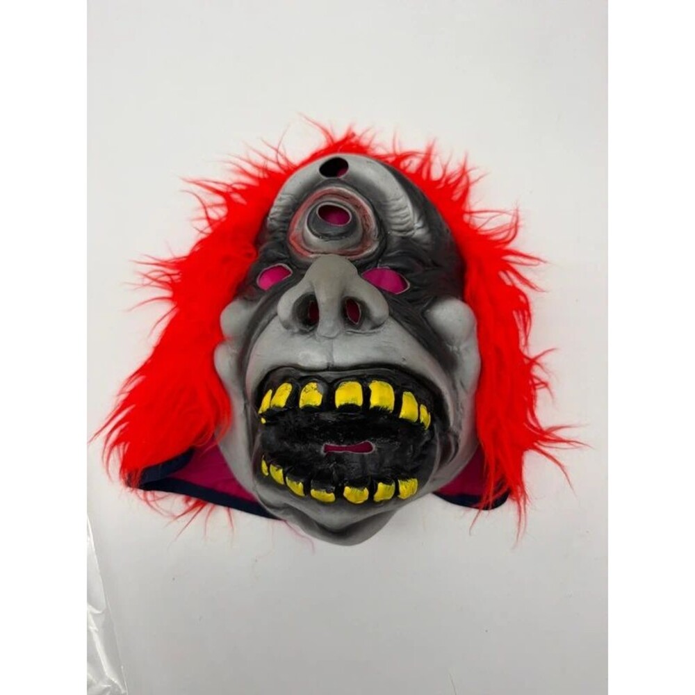 Vintage Cyclops One Eye Monster Clown Halloween Mask Topstone Seecurity